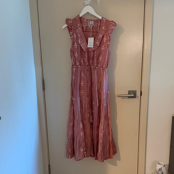 Mer St. Barth Pink Dress luxe Giselle rose silk dupioni